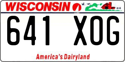 WI license plate 641XOG