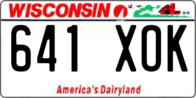 WI license plate 641XOK