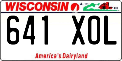 WI license plate 641XOL