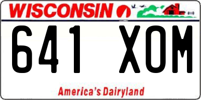 WI license plate 641XOM