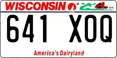WI license plate 641XOQ