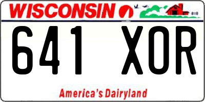 WI license plate 641XOR