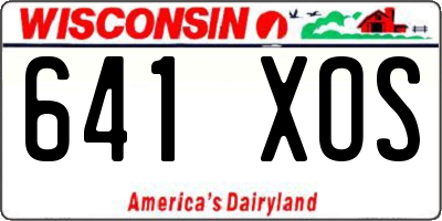 WI license plate 641XOS