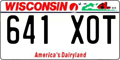 WI license plate 641XOT