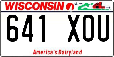 WI license plate 641XOU