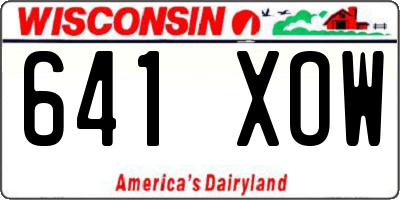 WI license plate 641XOW