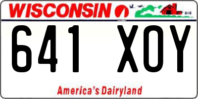 WI license plate 641XOY