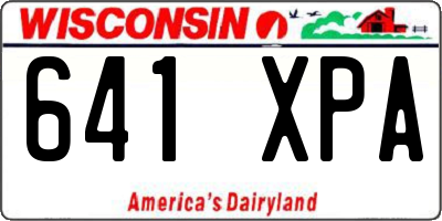 WI license plate 641XPA
