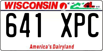 WI license plate 641XPC