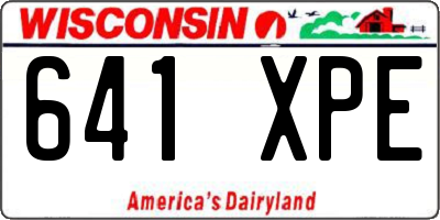 WI license plate 641XPE