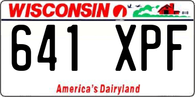 WI license plate 641XPF