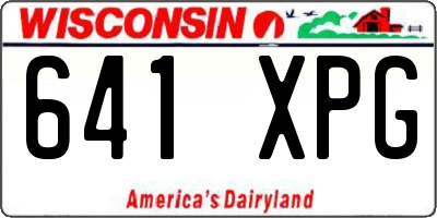 WI license plate 641XPG