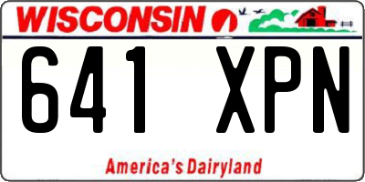 WI license plate 641XPN