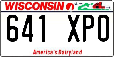 WI license plate 641XPO
