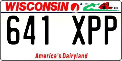 WI license plate 641XPP