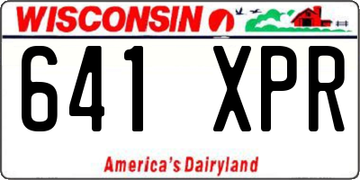 WI license plate 641XPR