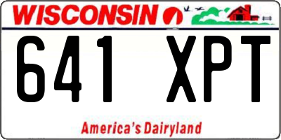 WI license plate 641XPT