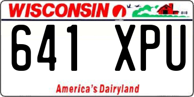 WI license plate 641XPU