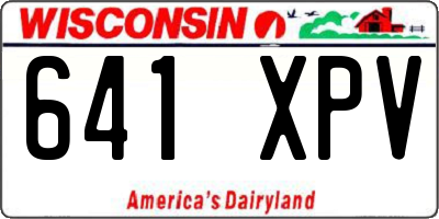 WI license plate 641XPV