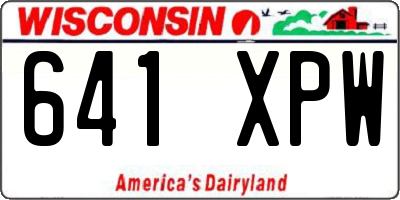 WI license plate 641XPW