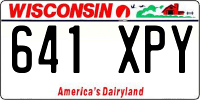 WI license plate 641XPY