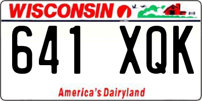 WI license plate 641XQK
