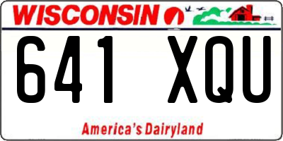 WI license plate 641XQU