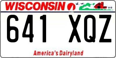WI license plate 641XQZ