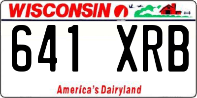 WI license plate 641XRB