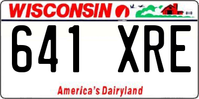 WI license plate 641XRE