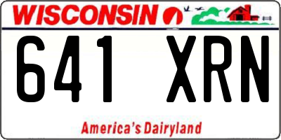 WI license plate 641XRN
