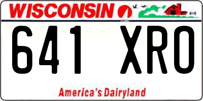 WI license plate 641XRO