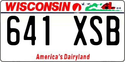 WI license plate 641XSB