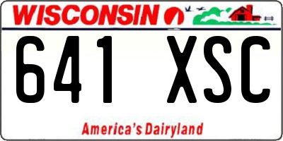WI license plate 641XSC