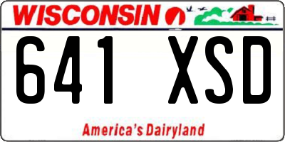 WI license plate 641XSD