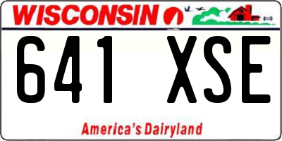 WI license plate 641XSE