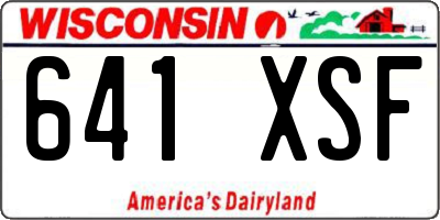 WI license plate 641XSF