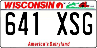 WI license plate 641XSG