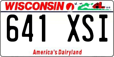 WI license plate 641XSI