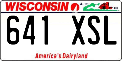 WI license plate 641XSL
