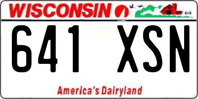 WI license plate 641XSN