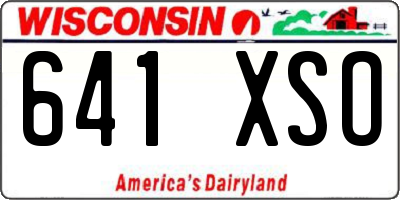 WI license plate 641XSO