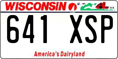 WI license plate 641XSP