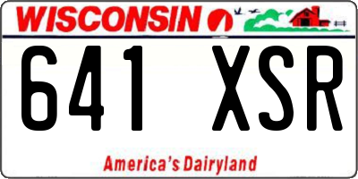 WI license plate 641XSR