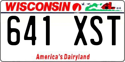 WI license plate 641XST