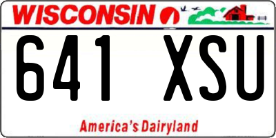 WI license plate 641XSU