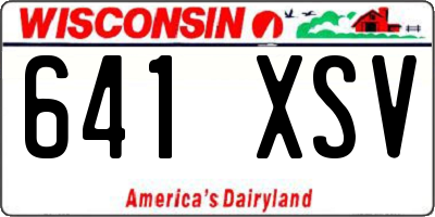 WI license plate 641XSV