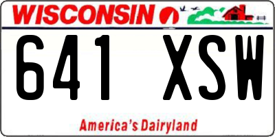 WI license plate 641XSW