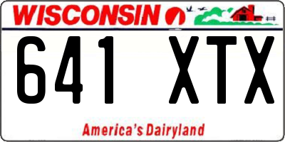 WI license plate 641XTX