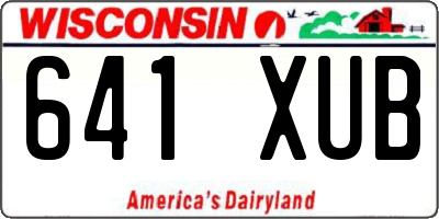 WI license plate 641XUB